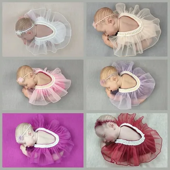 Одежда для фотосъемки новорожденных, детские принадлежности, вспомогательный стиль для студии, платье принцессы, головной убор, цельнокроеное платье в форме бабочки