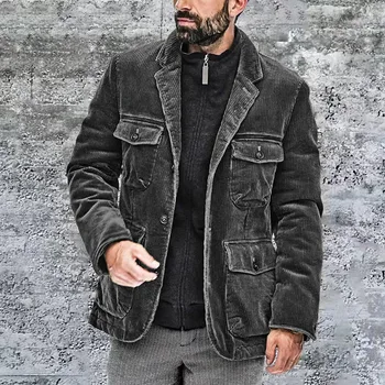 Осенне-зимняя мужская куртка, новое повседневное пальто больших размеров в стиле карго с несколькими карманами