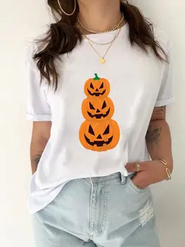 Осенняя футболка, одежда, футболка, женская футболка с изображением тыквы на Хэллоуин, Милая футболка с принтом на День Благодарения, Женский графический топ
