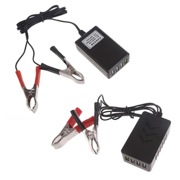 От 12 В/24 В до 5 В 4-портовый USB-порт Usb Multiport с зажимом для аккумулятора T5EE