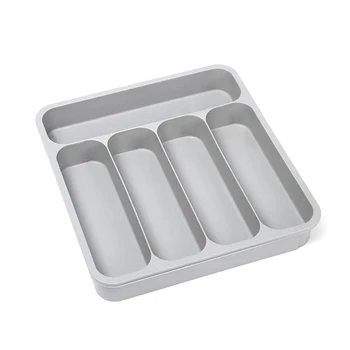 Пластиковый лоток для столовых приборов для выдвижного ящика, столовые приборы, органайзер для посуды для кухни, подходит для стандартного ящика, 5 отделений