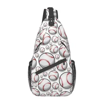 Повседневная сумка-слинг с рисунком бейсбольного софтбольного мяча для путешествий, мужской нагрудный рюкзак через плечо, наплечный рюкзак
