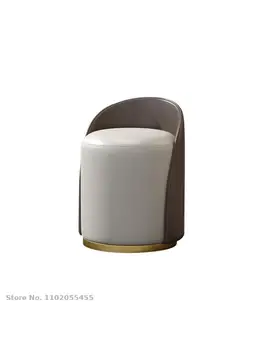 Постмодернистская скандинавская спинка комод табурет круглая спальня простой легкий роскошный сетчатый стул для макияжа с красными вставками маленький пирс