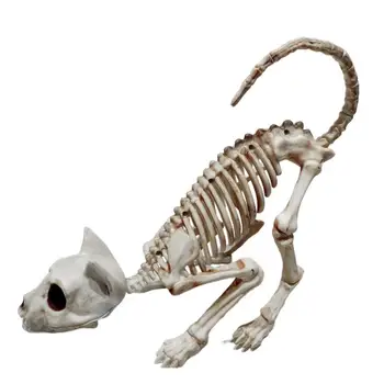 Превосходный привлекательный скелет кошки на Хэллоуин, без запаха, Скелет Крадущейся кошки, кости жутких животных Улучшают атмосферу