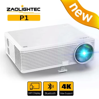 Проектор ZAOLIGHTEC P1 Full HD с встроенным светодиодным домашним кинотеатром, Наружным проектором, Видеобумером 4k, 1080P, Bluetooth, WIFI, Smart TV