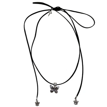 Простое ожерелье с подвеской в виде бабочки Y2k Ювелирный подарок, милое колье, ошейник, цепочка, прямая доставка