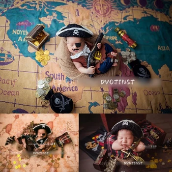 Реквизит для фотосъемки новорожденных Тематический набор Пиратов Карибского моря Карта сокровищ Украшения для Студийной съемки Реквизит для фотосъемки Fotografia