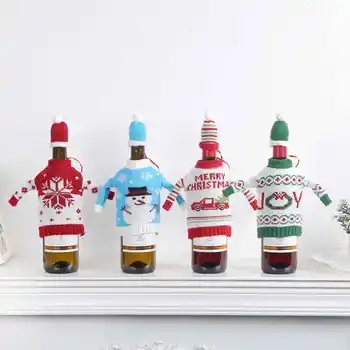 Рождественская Крышка Для Бутылки Joy Snowman Веселое Рождественское Украшение для Дома Рождественская Елка Орнамент Navidad Подарки Noel Natal 2024 Новый Год