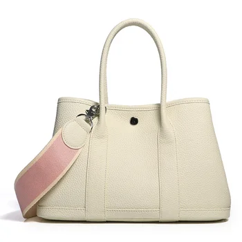 Роскошные брендовые женские сумки через плечо из натуральной кожи, сумочка из коровьей кожи с тканевым широким ремешком, сумки-тоут для женщин, дизайнерская сумочка