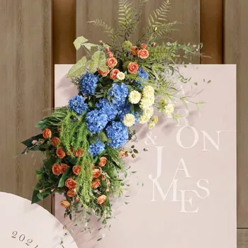 Свадебная композиция из вискозных цветов голубая цветочная композиция фон для коммерческой сцены цветочное оформление витрина реквизит декор