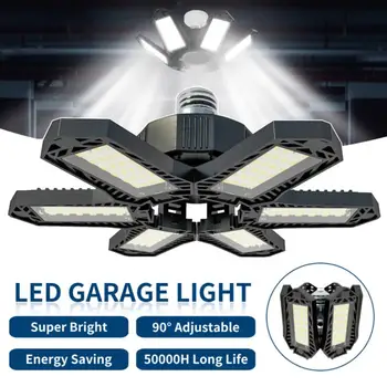 Светодиодные гаражные фонари с 10 регулируемыми панелями E26/E27 Потолочный рабочий светильник для магазина мощностью 80 Вт, 150 Вт, 6500 К, лампа для промышленного освещения мастерской
