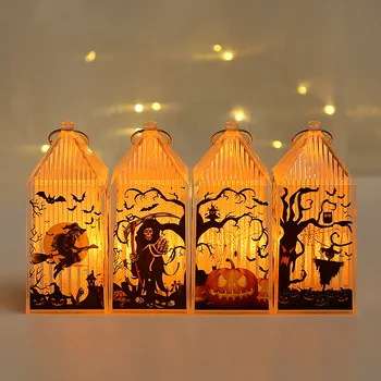Светодиодный Фонарь-тыква на Хэллоуин, Ретро Портативный фонарь, Домашняя Маленькая переносная лампа для детей, подарок на Фестиваль Призраков, украшение на Хэллоуин