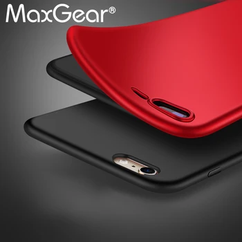 Силиконовый Матовый Ультратонкий Мягкий Чехол из Тпу Для iPhone 6 6S 7 7Plus 7 8 Plus X Защитный Чехол Матовый на Ощупь для рук Черный Красный