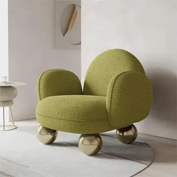 Современная и простая гостиная, односпальный стул, небольшой блок, легкая роскошь, индивидуальный односпальный диван-кресло, балкон из бархата ягненка, bedr