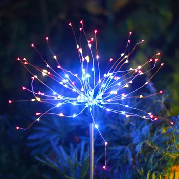 Солнечные огни для фейерверков Наружный сад Водонепроницаемые лампы для фейерверков Для яркого дерева Декоративная палочка гирлянда