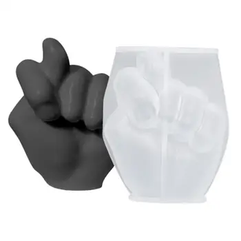 Форма для жестовой свечи, силиконовая форма 3D в форме руки, легко снимаемая, Прозрачная Силиконовая форма для жестов пальцами, совместимая со смолой