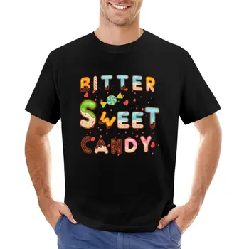 Футболка с горькими сладкими конфетами, забавная футболка, футболки для мужчин с тяжелым весом