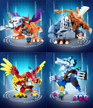 Цифровая модель приключения монстра Lego Agumen Garudamon С металлическим персонажем, мультяшные игрушки, детские подарки