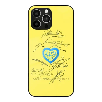 Чехол для телефона Nct Dream-Signatures Ver2 Из Желтого Стекла Для Iphone 14 11 12 13 Pro Xr X 7 8 Xs Max 6S 5S Plus Cover С Логотипом Kpop