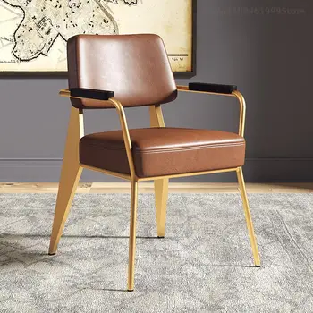 Эргономичные обеденные стулья в скандинавском стиле для гостиной, Передвижной современный промышленный кожаный обеденный стул, Индивидуальная мебель Sillas YX50DC